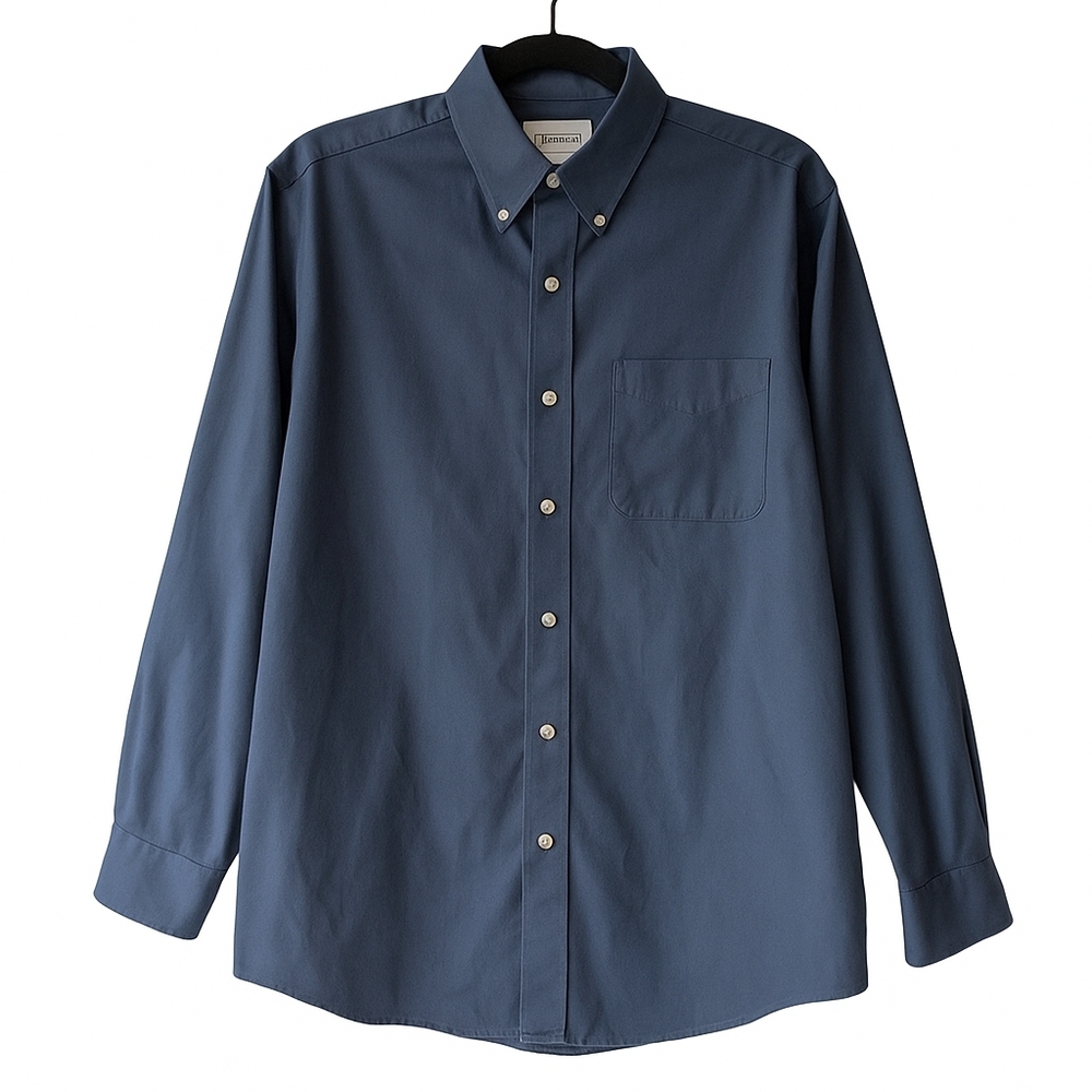 LL Bean Classic Blue Button Down Long Sleeve Shirt Men Size XL‎